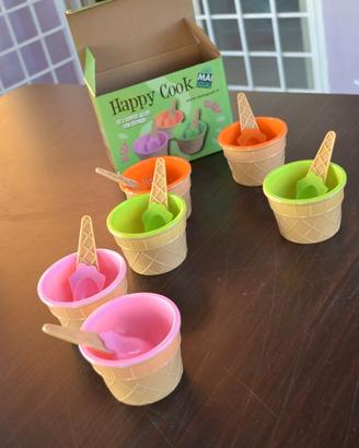 SET COPPETTE PER GELATO PER SE PERSONE