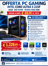 PC GAMING INTEL 225F 16GB RAM SSD NVIDIA 5060 W11P