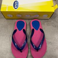 Infradito Dott Scholl fucsia e blu