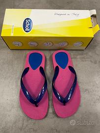 Infradito Dott Scholl fucsia e blu
