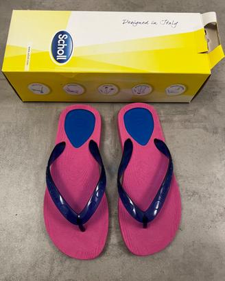 Infradito Dott Scholl fucsia e blu