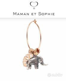 Orecchino singolo a cerchio in argento 925 e oro