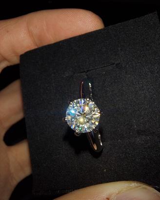 Anello di argento 925 taglia ITA 13.5 con diamante