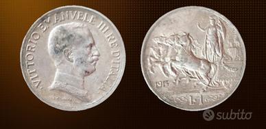 1 LIRA 1915 ARGENTO-VITTORIO EMANUELE III