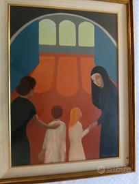 quadro Suora con bimbi