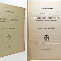 LE DIMISSIONI DI LOMBARDI ERIBERTO 1903