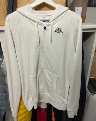 Felpa Kappa Uomo Taglia M Bianca Full Zip