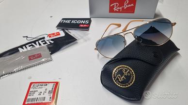 rayban 3025 aviator oro 001/3f lente sfumata blu
