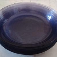 Set di 5 ciotole di vetro viola per frutta, pane,