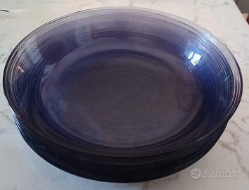 Set di 5 ciotole di vetro viola per frutta, pane,