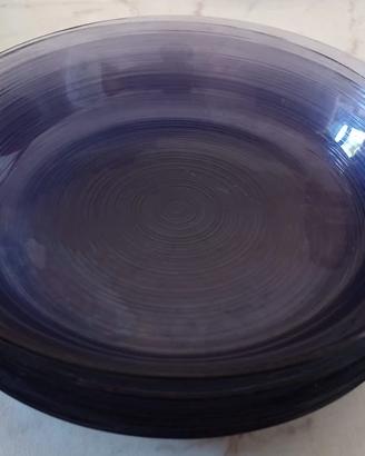 Set di 5 ciotole di vetro viola per frutta, pane,