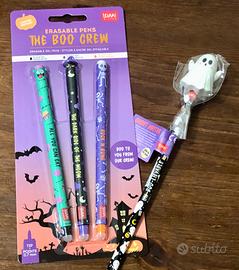 Set 3 penne e 1 matita fantasma Halloween 2025