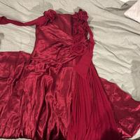 Vestito di festa rosso lungo seta