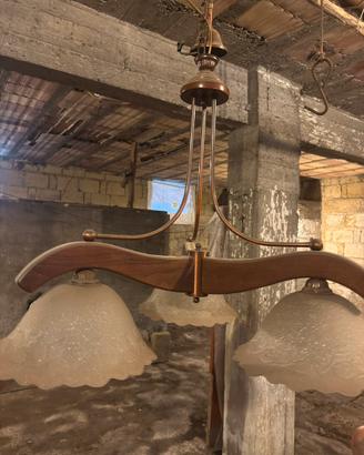 Lampadario legno