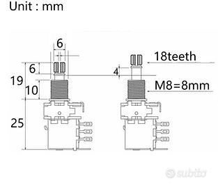 Potenziometri Lineari per chitarra - VARI - LEGGI