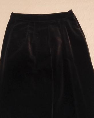 Pantaloni eleganti neri in velluto rasato