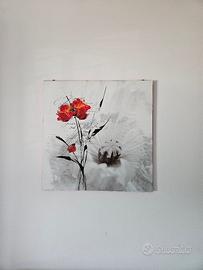Quadro materico floreale Made in Italy 69x69