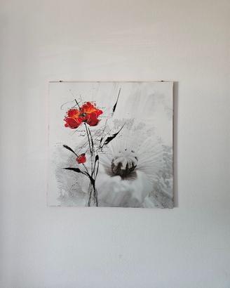 Quadro materico floreale Made in Italy 69x69