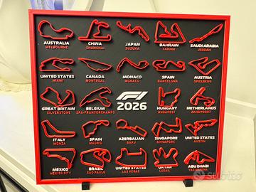 Calendario F1 2026 nazione e città in stampa 3d