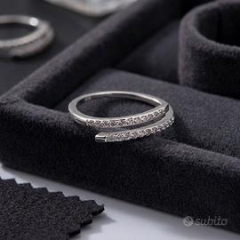 Anello Regolabile in Argento 925 e zirconi