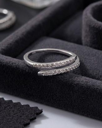 Anello Regolabile in Argento 925 e zirconi