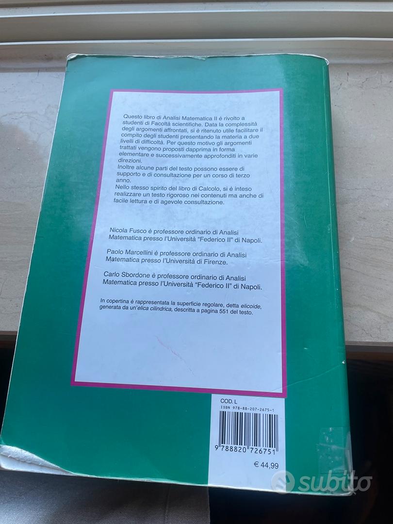 Analisi matematica due - fusco marcelloni sbordone - Libri e Riviste In  vendita a Napoli