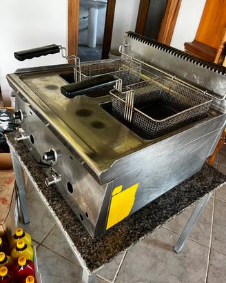 Friggitrice a gas e rimanenze negozio