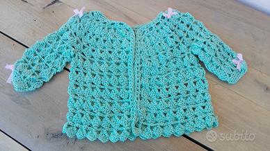 giacchina in cotone 0 - 3 mesi realizzata a mano