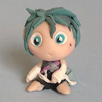 Kingdom Hearts BBS figure chibi Aqua fimo handmade