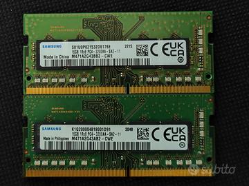 32Gb (2x16Gb) Samsung DDR4 Sodimm 3200Mhz