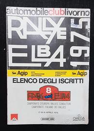 Rallye dell'isola d'elba 1975 elenco iscritti 