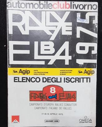 Rallye dell'isola d'elba 1975 elenco iscritti 