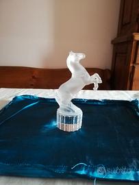 Goebel scultura Cavallo rampante in cristallo