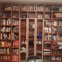 Libreria Poliform in ciliegio con vetrina