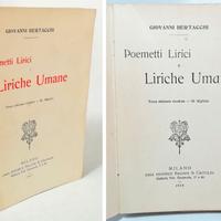 POEMETTI LIRICI E LIRICHE UMANE -BERTACCHI G. 1913