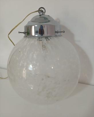 Lampadario Sfera Vetro Murano Mazzega Anni 60 70 V