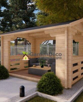Gazebo in legno 4x3m 68mm, 12mq