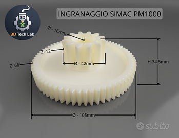 Ingranaggio Simac Pastamatic PM1000 Nylon PA6