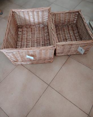 cesti vacchetti vimini naturale lavorato a mano