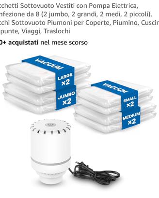 SUOCO Sacchetti Sottovuoto con Popa Elettrica, 2 Jubo, 2 Large, 2