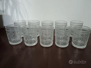 Set imperial 10 bicchieri acqua in vetro barroco