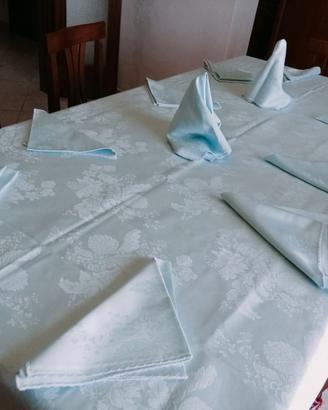 Tovaglia in raso azzurra da 12