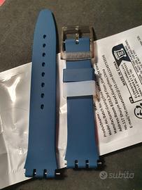 Cinturino nuovo blu navy con fibbia Swatch da 17mm