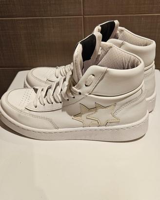 2STAR sneakers alte donna bianche n.39 scarpe moda