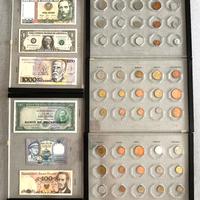 Collezione 120 monete + 41 banconote autentiche