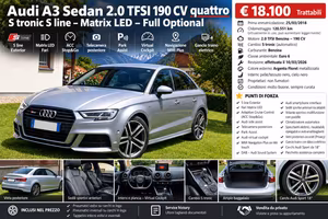Audi A3 Sedan 2.0 TFSI  190 CV  quattro  S-tronic