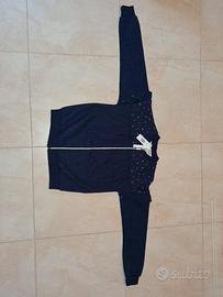 Maglia felpa IDEXE felpata  zip glitterata NUOVA