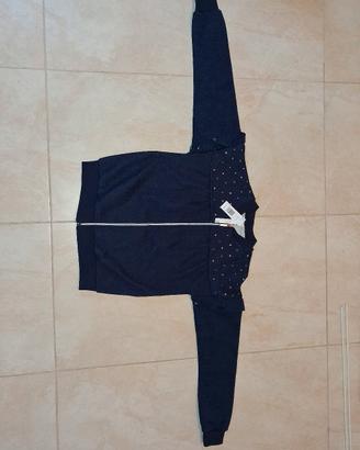 Maglia felpa IDEXE felpata  zip glitterata NUOVA