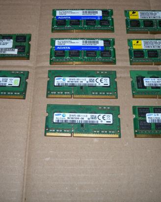 Lotto RAM So-ddr3  15 banchi da 2 Gb testati