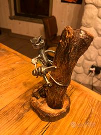 Omino Taglialegna in metallo/legno